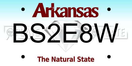 BS2E8W Arkansas License Plate
