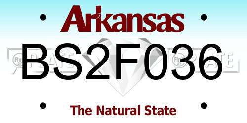 BS2F036 Arkansas License Plate