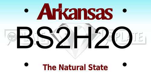 BS2H2O Arkansas License Plate