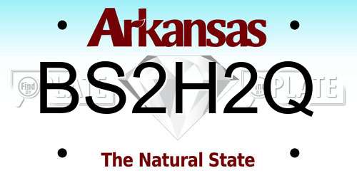 BS2H2Q Arkansas License Plate