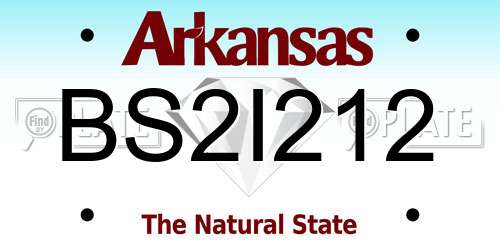 BS2I212 Arkansas License Plate
