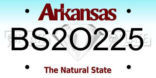 BS2O225 Arkansas License Plate