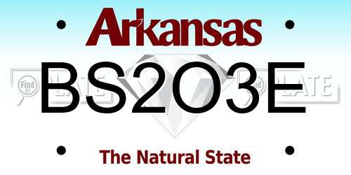 BS2O3E Arkansas License Plate