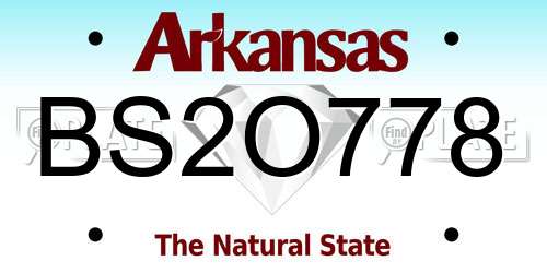 BS2O778 Arkansas License Plate