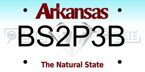 BS2P3B Arkansas License Plate