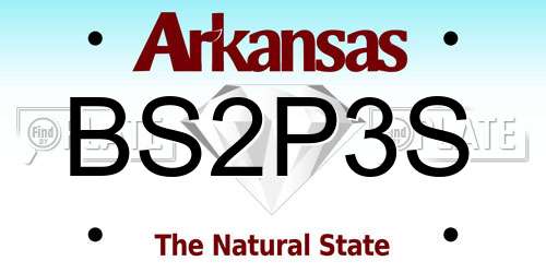 BS2P3S Arkansas License Plate