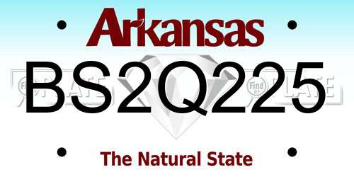 BS2Q225 Arkansas License Plate