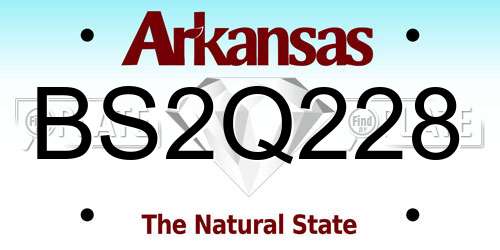 BS2Q228 Arkansas License Plate
