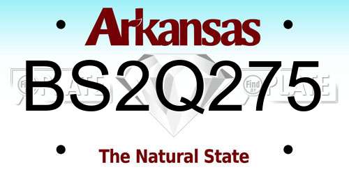 BS2Q275 Arkansas License Plate