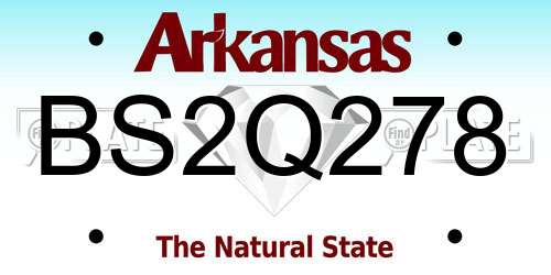 BS2Q278 Arkansas License Plate