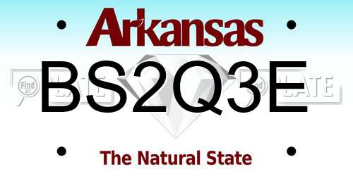 BS2Q3E Arkansas License Plate