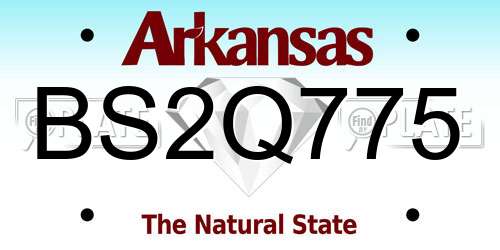 BS2Q775 Arkansas License Plate