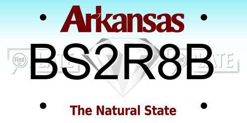 BS2R8B Arkansas License Plate