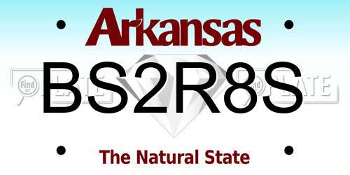 BS2R8S Arkansas License Plate