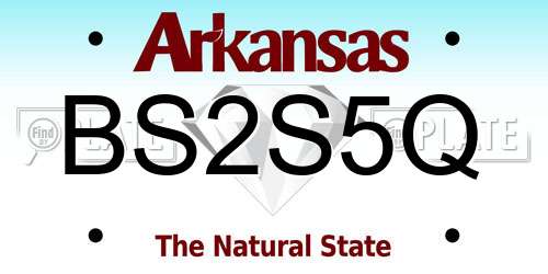 BS2S5Q Arkansas License Plate