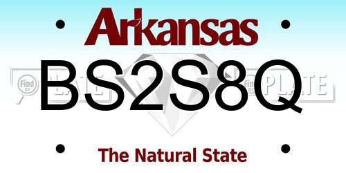BS2S8Q Arkansas License Plate