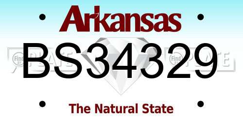 BS34329 Arkansas License Plate
