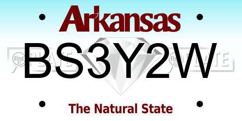 BS3Y2W Arkansas License Plate
