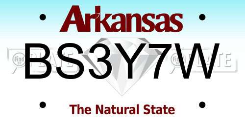 BS3Y7W Arkansas License Plate