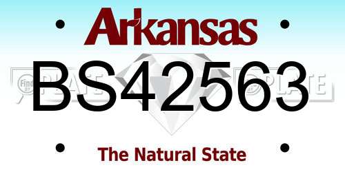 BS42563 Arkansas License Plate