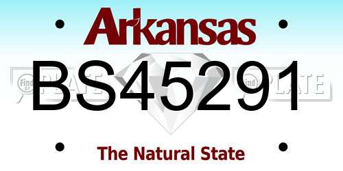 BS45291 Arkansas License Plate