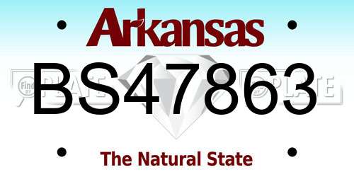 BS47863 Arkansas License Plate