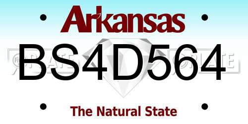 BS4D564 Arkansas License Plate