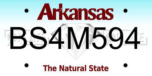 BS4M594 Arkansas License Plate