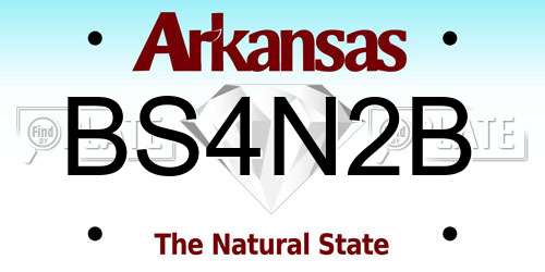 BS4N2B Arkansas License Plate