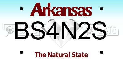 BS4N2S Arkansas License Plate