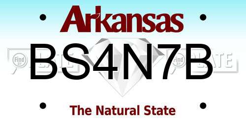 BS4N7B Arkansas License Plate