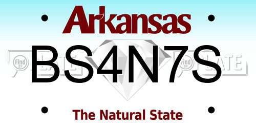 BS4N7S Arkansas License Plate