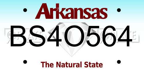 BS4O564 Arkansas License Plate