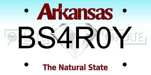 BS4R0Y Arkansas License Plate