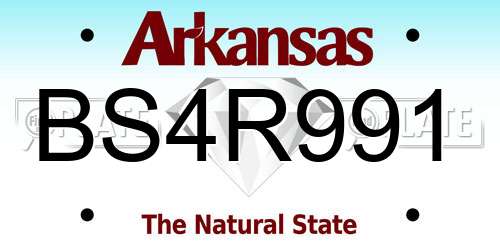 BS4R991 Arkansas License Plate