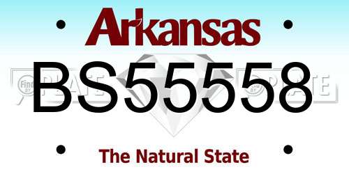 BS55558 Arkansas License Plate