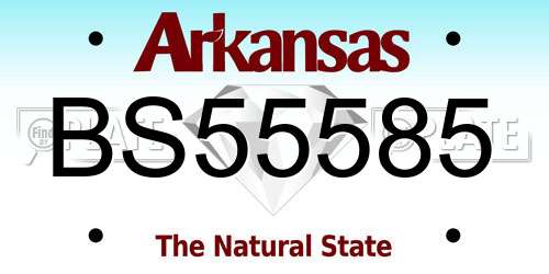 BS55585 Arkansas License Plate