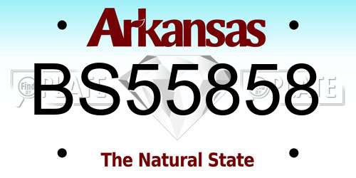 BS55858 Arkansas License Plate