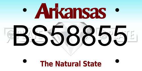 BS58855 Arkansas License Plate