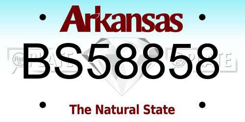 BS58858 Arkansas License Plate