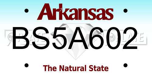 BS5A602 Arkansas License Plate