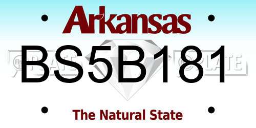 BS5B181 Arkansas License Plate