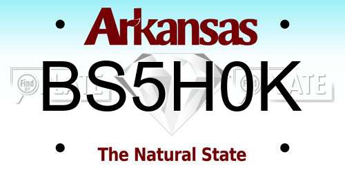 BS5H0K Arkansas License Plate