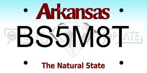 BS5M8T Arkansas License Plate