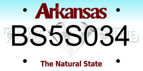 BS5S034 Arkansas License Plate