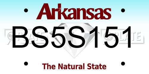 BS5S151 Arkansas License Plate