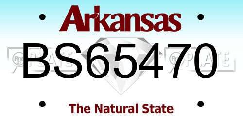 BS65470 Arkansas License Plate