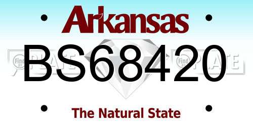 BS68420 Arkansas License Plate