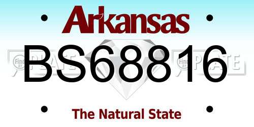 BS68816 Arkansas License Plate