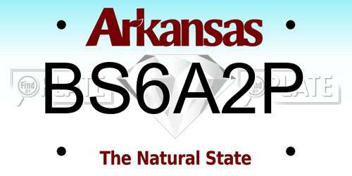 BS6A2P Arkansas License Plate